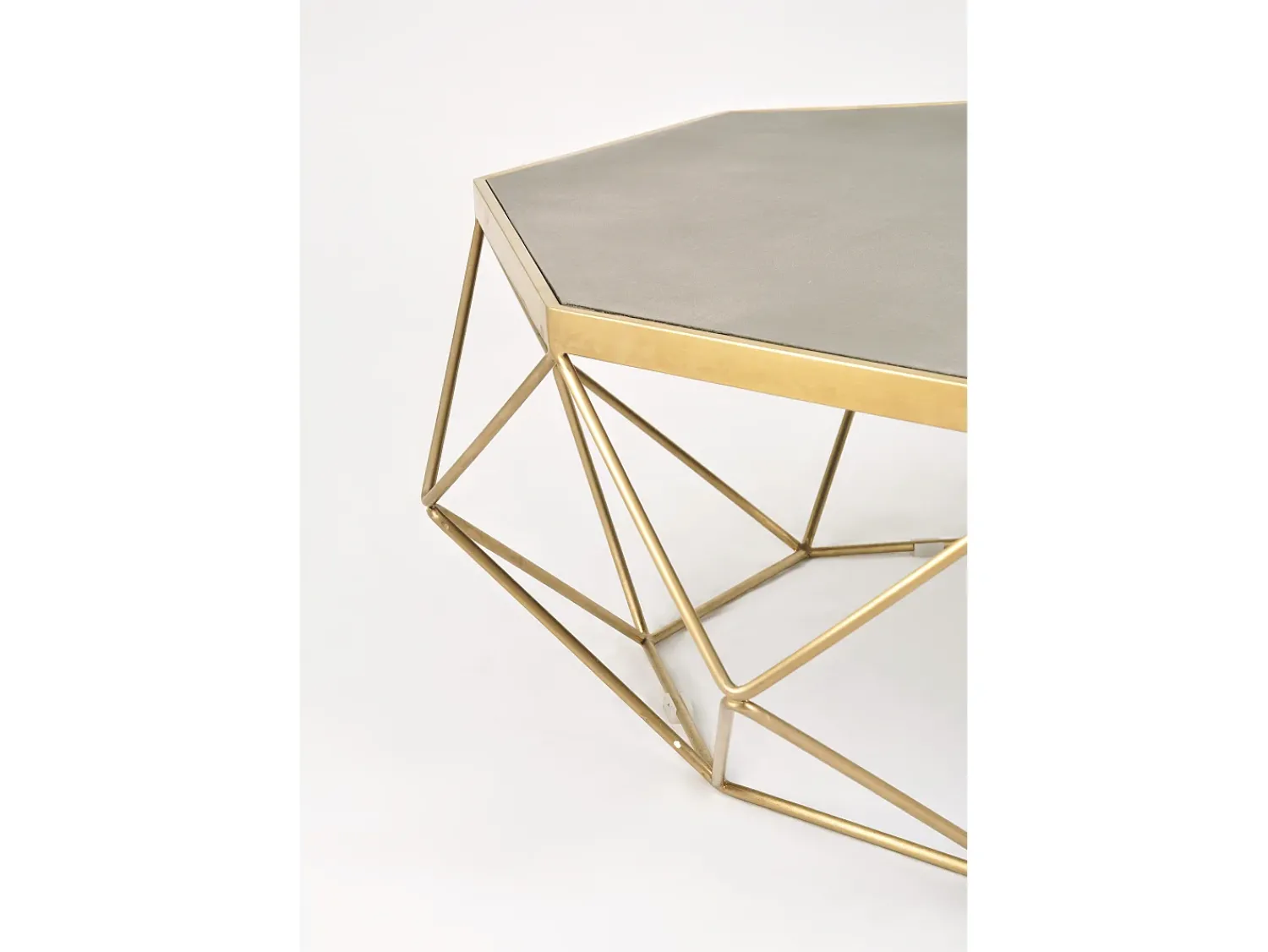Mesa De Centro* Mesa de centro 106x40x106 cm dourado glamour gl1714 Cinzento / Dourado