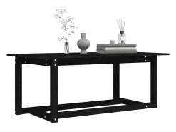 Outlet vidaxl Mesa de centro 110x55x45 cm madeira de pinho maciça Preto