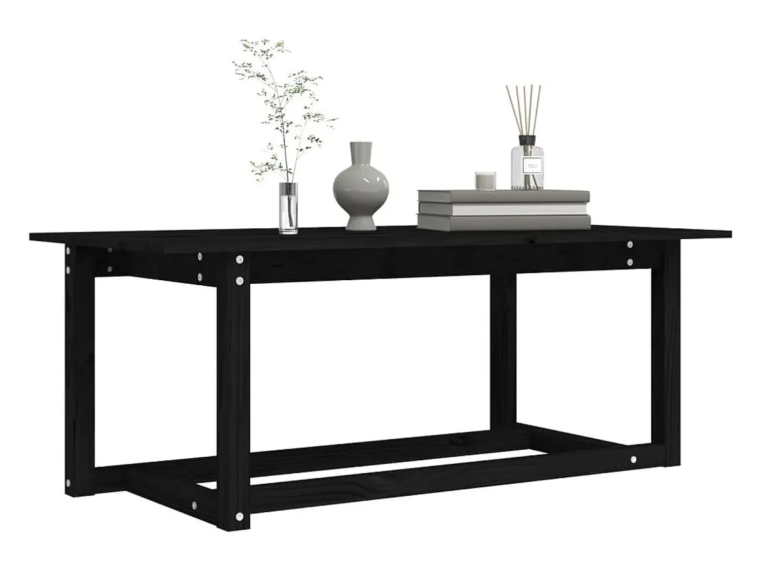 Outlet vidaxl Mesa de centro 110x55x45 cm madeira de pinho maciça Preto