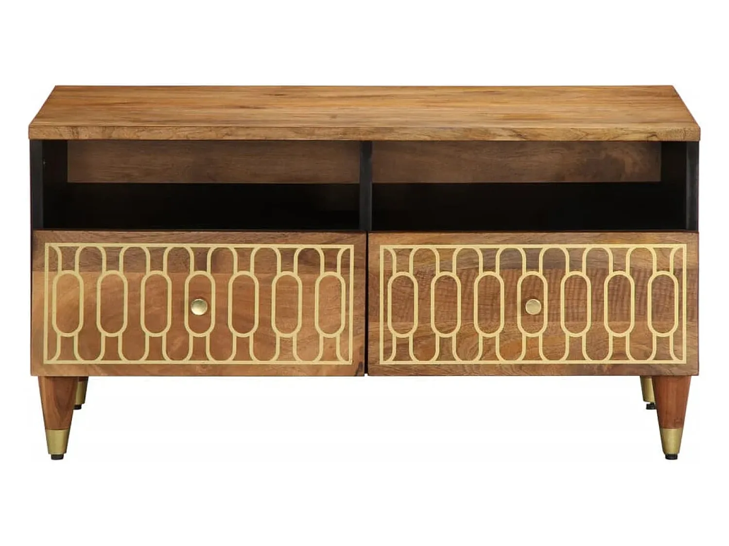 vidaxl Mesa de centro 80x54x40 cm madeira de mangueira maciça^ Mesa De Centro