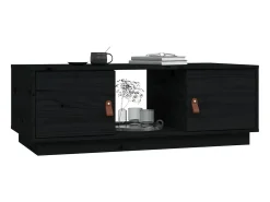 Mesa De Centro| Mesa de centro 100x50x35 cm madeira de pinho maciça PT279322 Preto