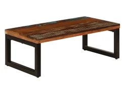 Mesa De Centro*vidaxl Mesa de centro 100x50x35 cm madeira recuperada maciça e aço Natural claro