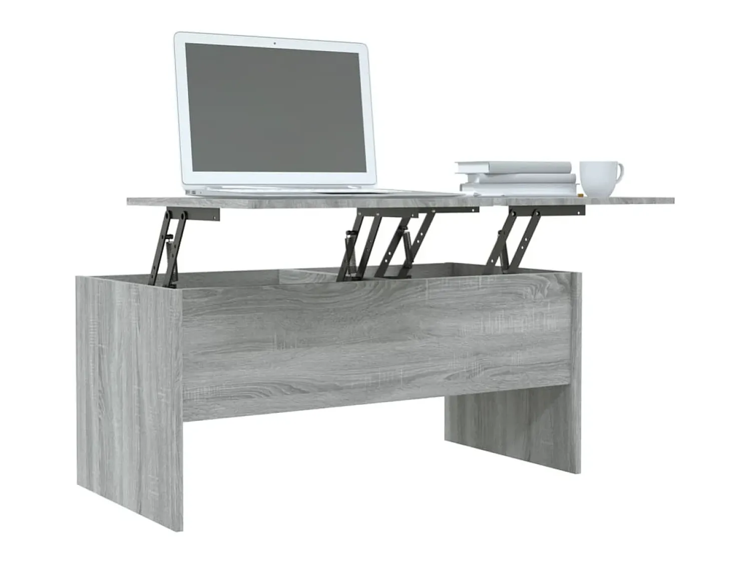 Best vidaxl Mesa de centro 102x50,5x46,5 cm madeira processada sonoma cinza Cinzento