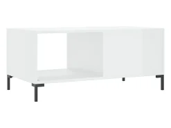 Mesa De Centro|vidaxl Mesa de centro 90x50x40 cm madeira processada brilhante Branco
