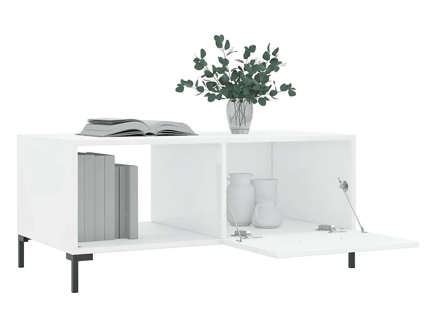 Mesa De Centro|vidaxl Mesa de centro 90x50x40 cm madeira processada brilhante Branco
