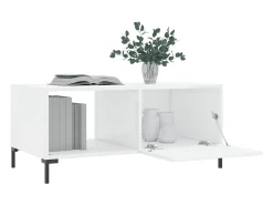 Mesa De Centro|vidaxl Mesa de centro 90x50x40 cm madeira processada brilhante Branco