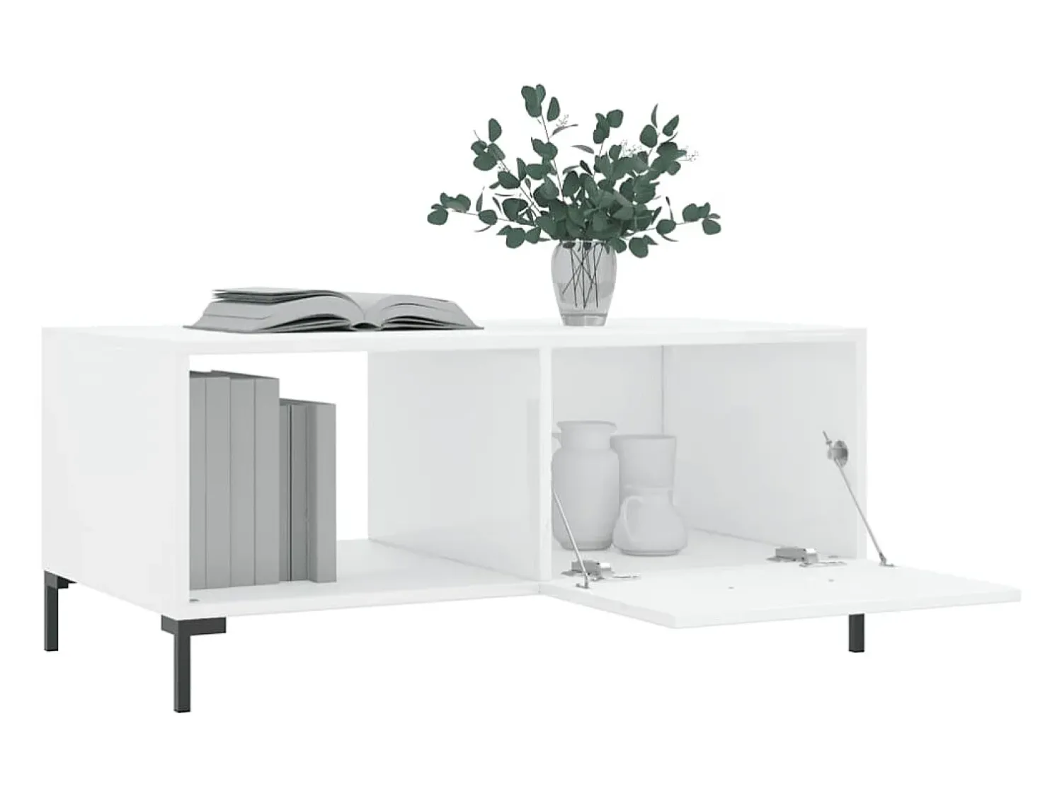 Mesa De Centro|vidaxl Mesa de centro 90x50x40 cm madeira processada brilhante Branco