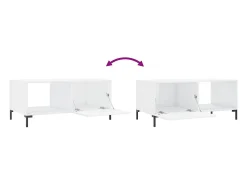 Mesa De Centro|vidaxl Mesa de centro 90x50x40 cm madeira processada brilhante Branco