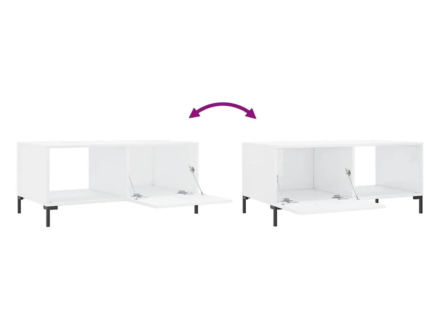 Mesa De Centro|vidaxl Mesa de centro 90x50x40 cm madeira processada brilhante Branco