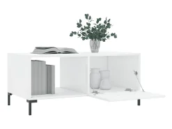 Mesa De Centro| Mesa de centro 90x50x40 cm madeira processada brilhante PT658016 Branco