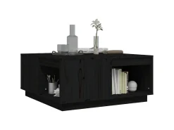 Mesa De Centro| Mesa de centro 80x81x36,5 cm madeira de pinho maciça PT354687 Preto