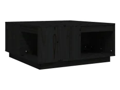Mesa De Centro| Mesa de centro 80x81x36,5 cm madeira de pinho maciça PT354687 Preto