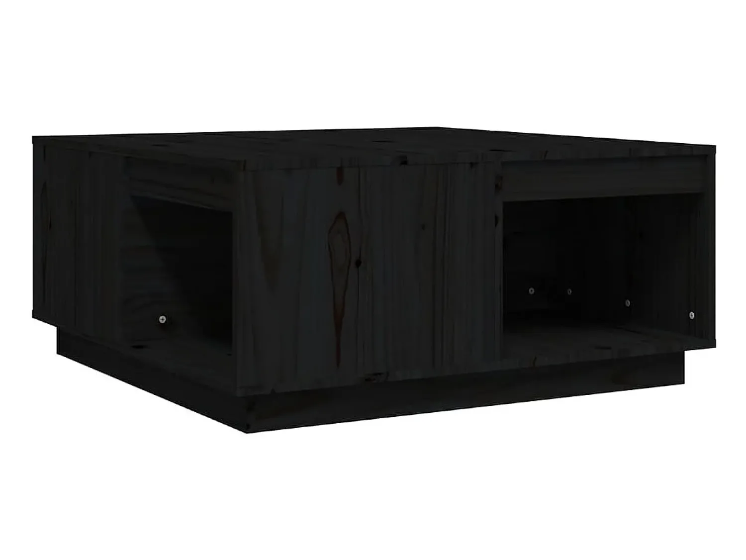 Mesa De Centro| Mesa de centro 80x81x36,5 cm madeira de pinho maciça PT354687 Preto