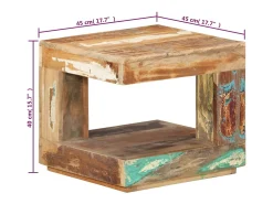 Sale vidaxl Mesa de centro 45x45x40 cm madeira recuperada maciça Natural claro
