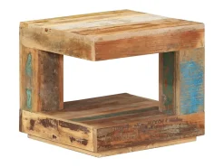 Sale vidaxl Mesa de centro 45x45x40 cm madeira recuperada maciça Natural claro
