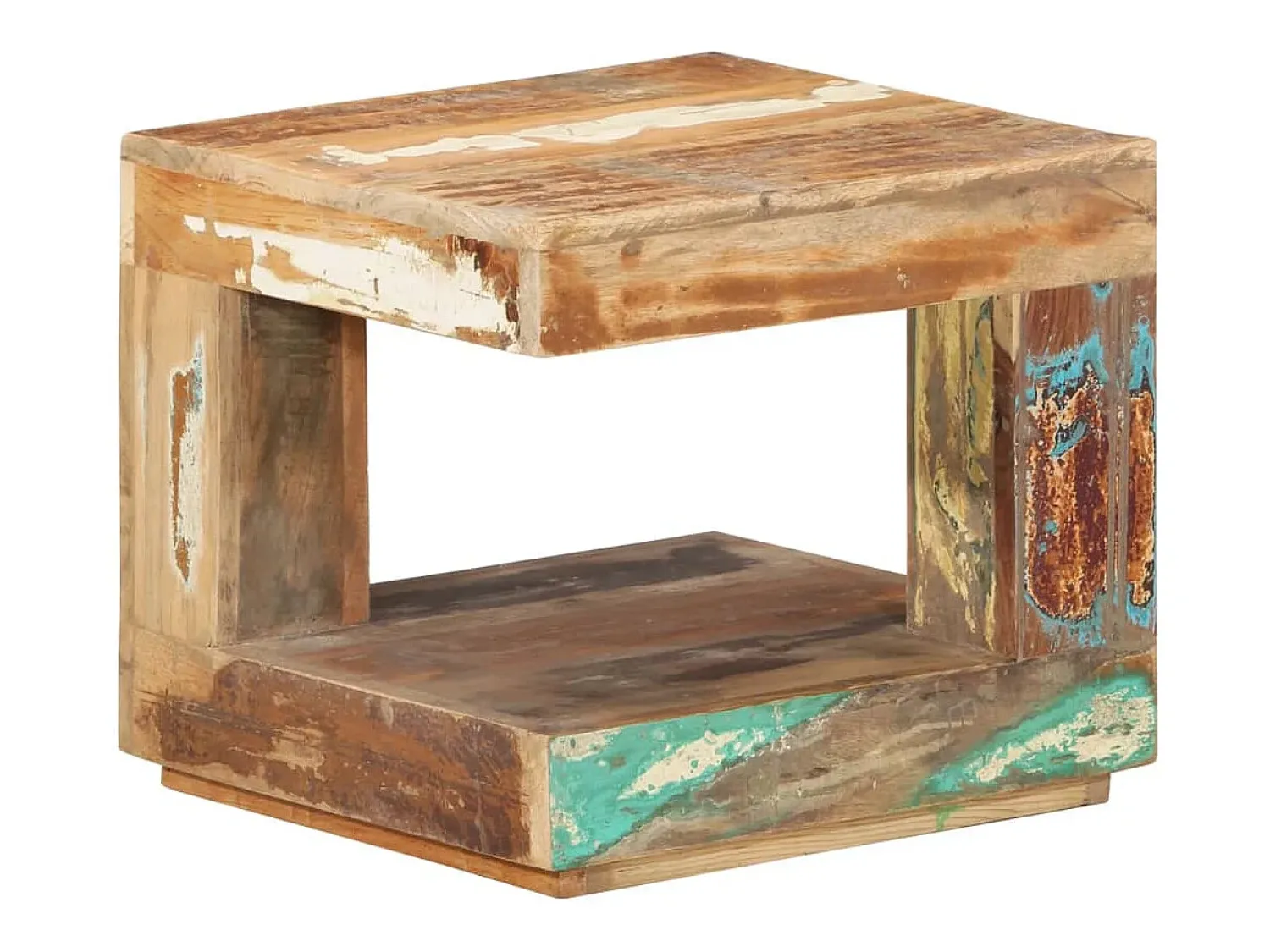 Sale vidaxl Mesa de centro 45x45x40 cm madeira recuperada maciça Natural claro