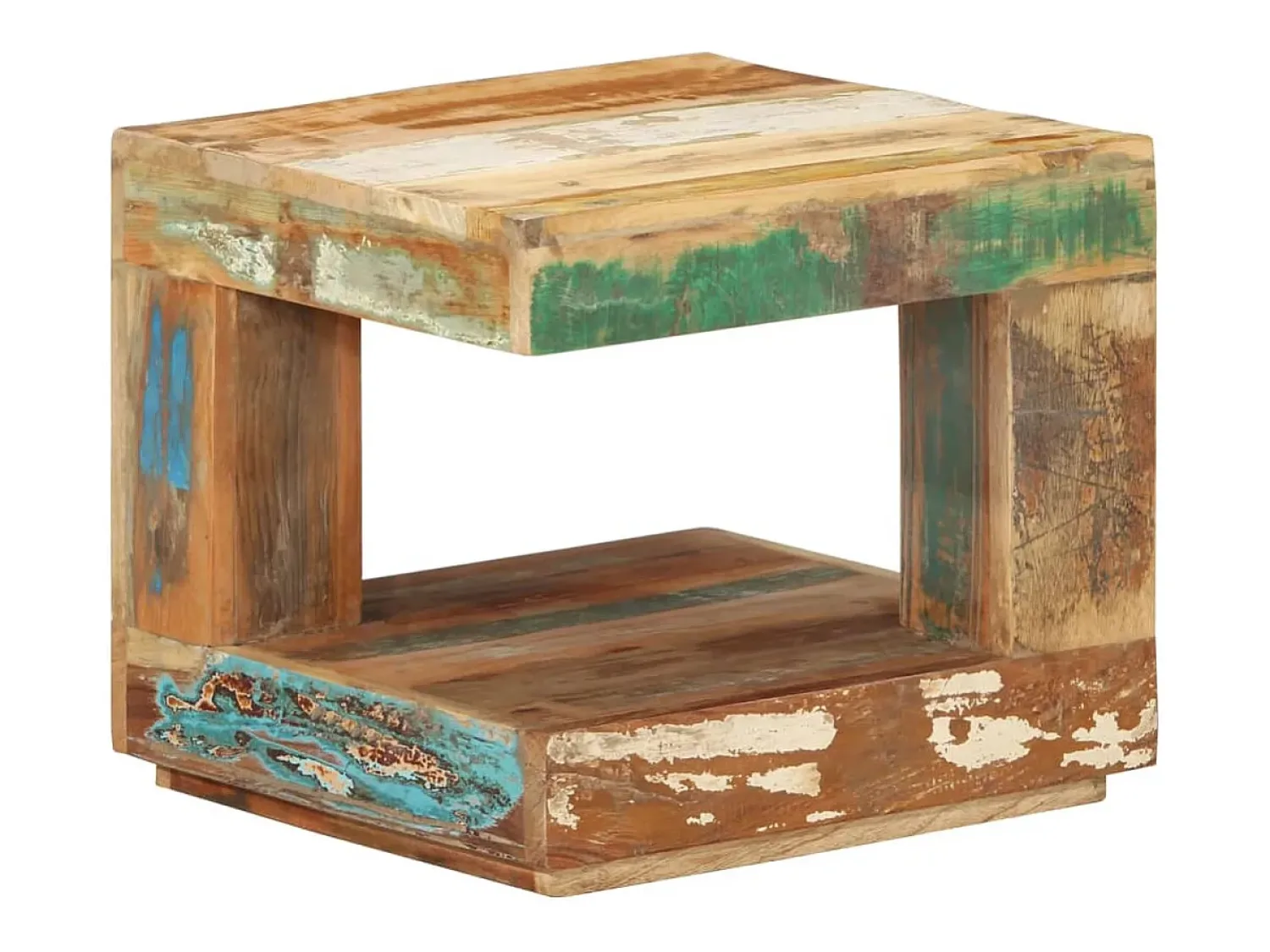 Sale vidaxl Mesa de centro 45x45x40 cm madeira recuperada maciça Natural claro