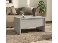 Mesa de centro 80x50x42,5 cm madeira processada cinza cimento PT404909^ Mesa De Centro