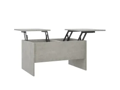 Mesa de centro 80x50x42,5 cm madeira processada cinza cimento PT404909^ Mesa De Centro