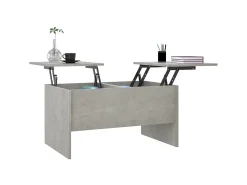 Mesa de centro 80x50x42,5 cm madeira processada cinza cimento PT404909^ Mesa De Centro