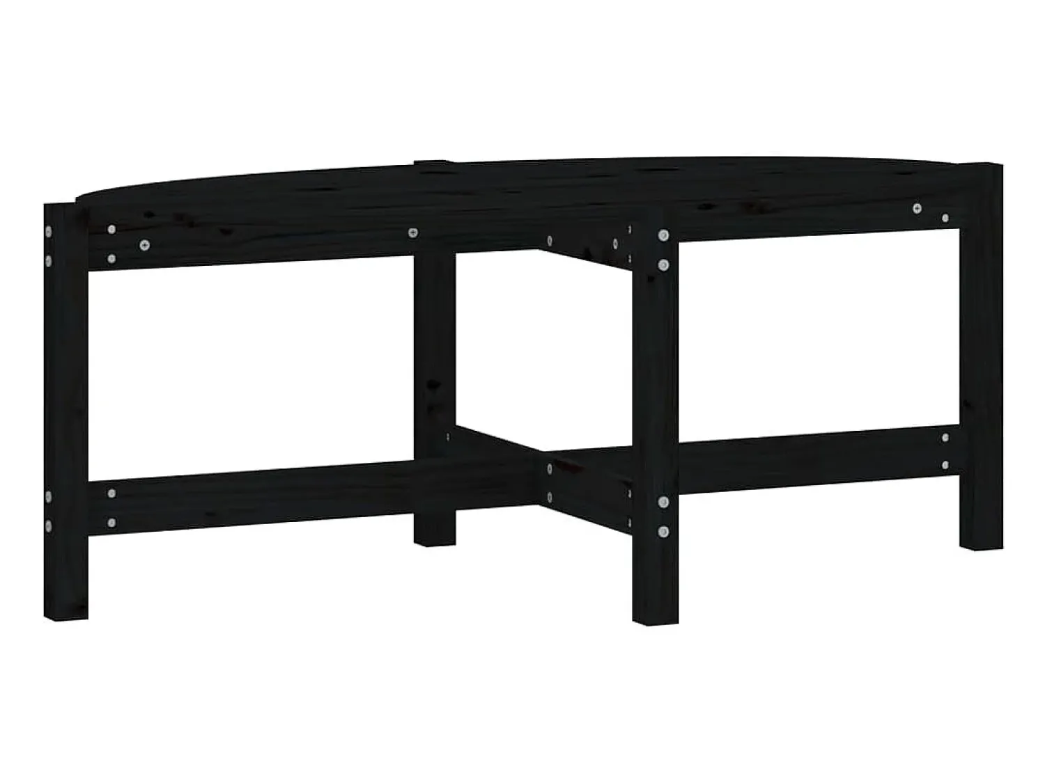 Mesa De Centro| Mesa de centro 118x63x45 cm madeira de pinho maciça PT185658 Preto