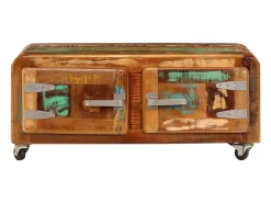 Mesa de centro 85x55x40 cm madeira recuperada maciça PT371904^ Mesa De Centro