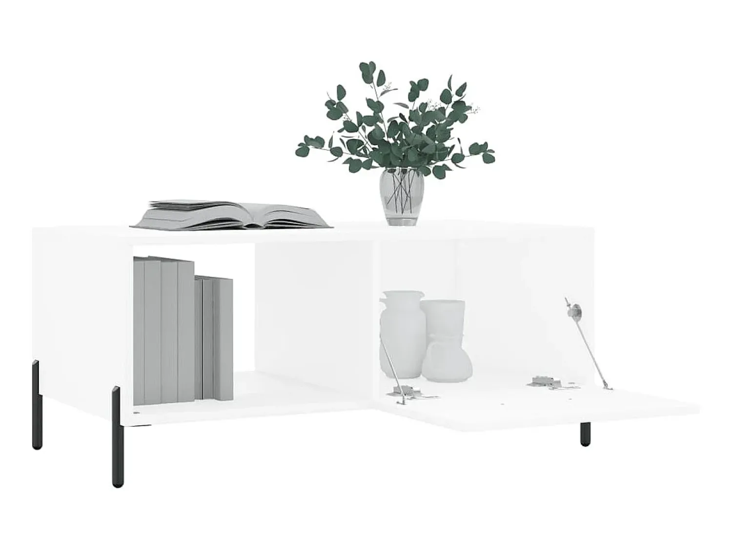 Mesa De Centro| Mesa de centro 90x50x40 cm madeira processada PT526143 Branco