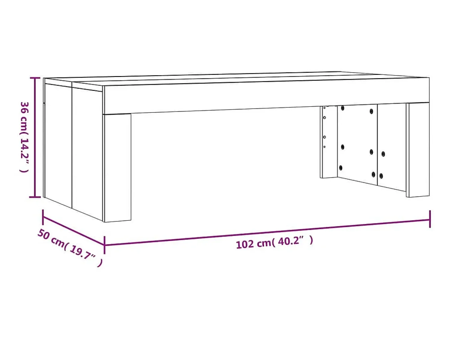 Mesa De Centro*vidaxl Mesa de centro 102x50x36 cm madeira processada Branco