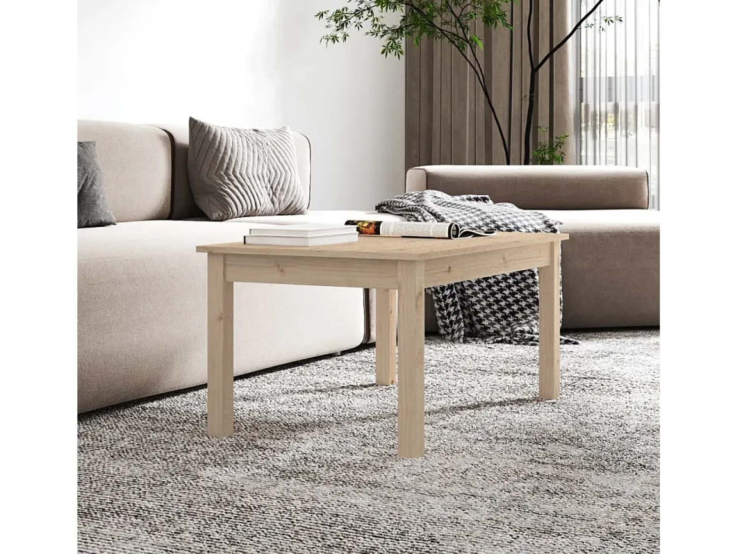 Mesa De Centro|vidaxl Mesa de centro 80x50x40 cm madeira de pinho maciça Natural claro