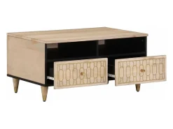 Mesa de centro 80x54x40 cm madeira de mangueira maciça PT403248^ Mesa De Centro