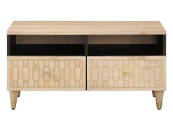 Mesa de centro 80x54x40 cm madeira de mangueira maciça PT403248^ Mesa De Centro