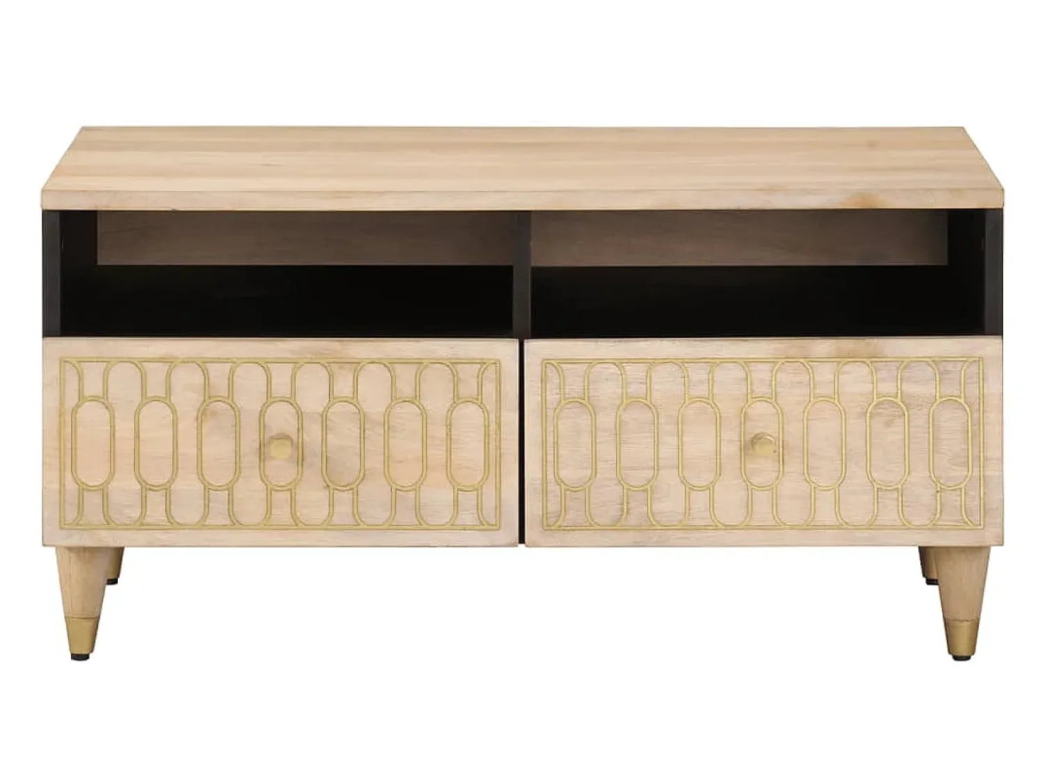 Mesa de centro 80x54x40 cm madeira de mangueira maciça PT403248^ Mesa De Centro