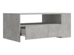 Mesa De Centro| Mesa de centro 102x55x42 cm madeira processada cinza cimento PT505847 Cinzento