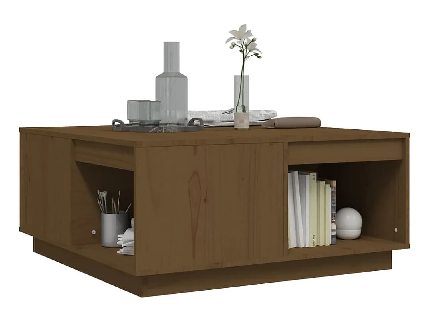 Online Mesa de centro 80x81x36,5 cm madeira pinho maciça mel PT275177 Castanho