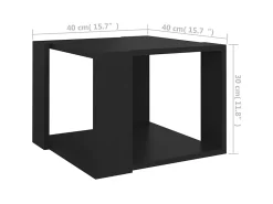 Mesa De Centro* Mesa de centro 40x40x30 cm madeira processada PT581337 Preto