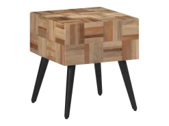 Mesa De Centro| Mesa de centro 40x40x45 cm madeira de teca recuperada maciça PT722999 Cinzento
