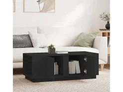 Clearance Mesa de centro 110x50x40 cm madeira de pinho maciça PT988407 Preto