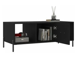 Outlet vidaxl Mesa de centro 102x50x40 cm madeira processada Preto