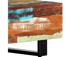 Mesa de centro 120x50x30 cm madeira recuperada maciça e aço PT179991^ Mesa De Centro
