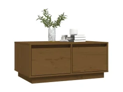 Mesa De Centro| Mesa de centro 80x50x35 cm madeira de pinho maciça -mel PT397971 Castanho