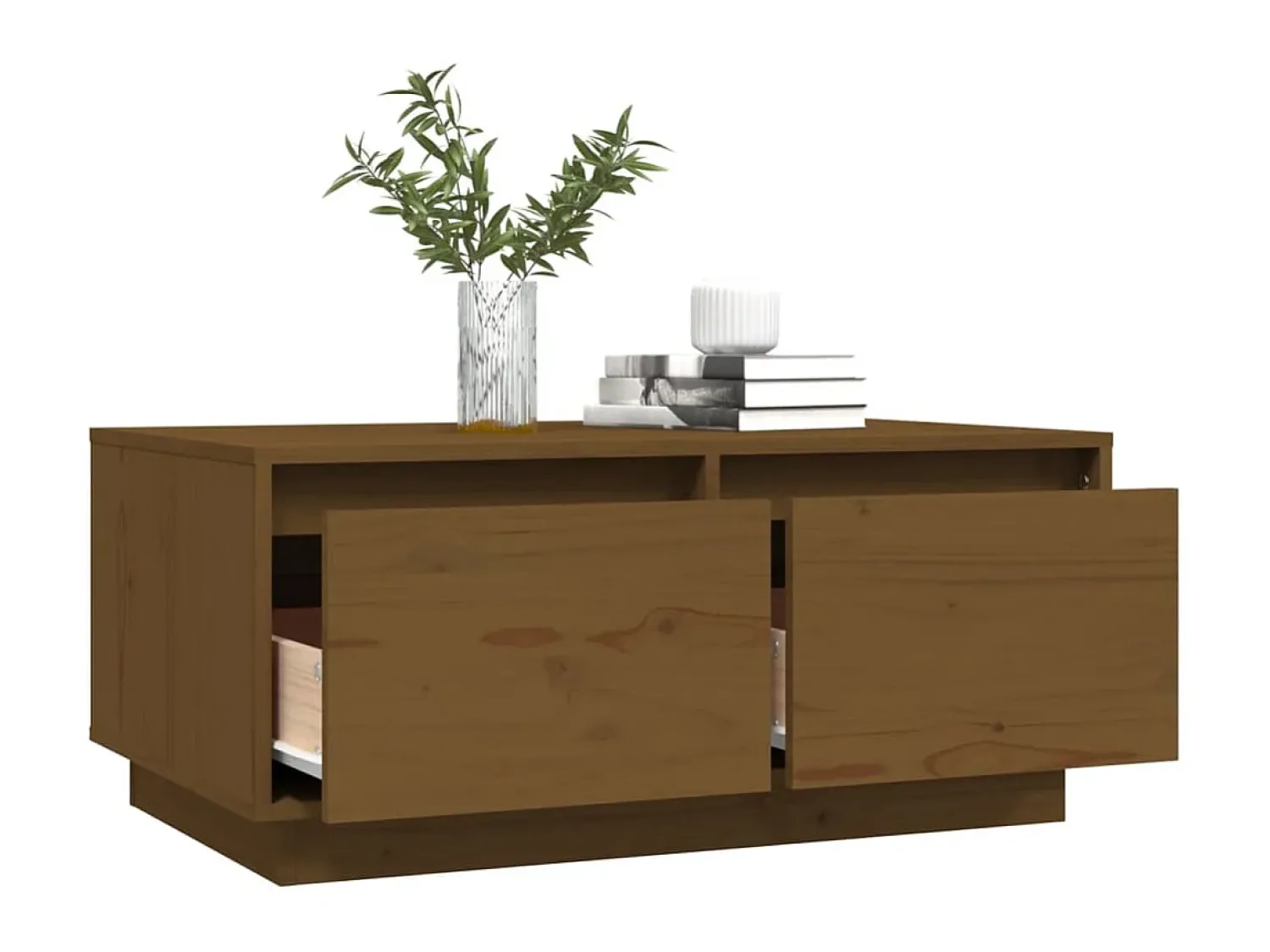 Mesa De Centro| Mesa de centro 80x50x35 cm madeira de pinho maciça -mel PT397971 Castanho