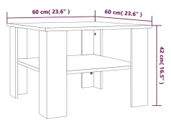 Clearance vidaxl Mesa de centro 60x60x42 cm madeira processada carvalho fumado Natural claro