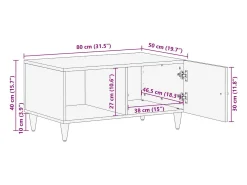 vidaxl Mesa de centro 80x50x40 cm madeira de mangueira maciça^ Mesa De Centro