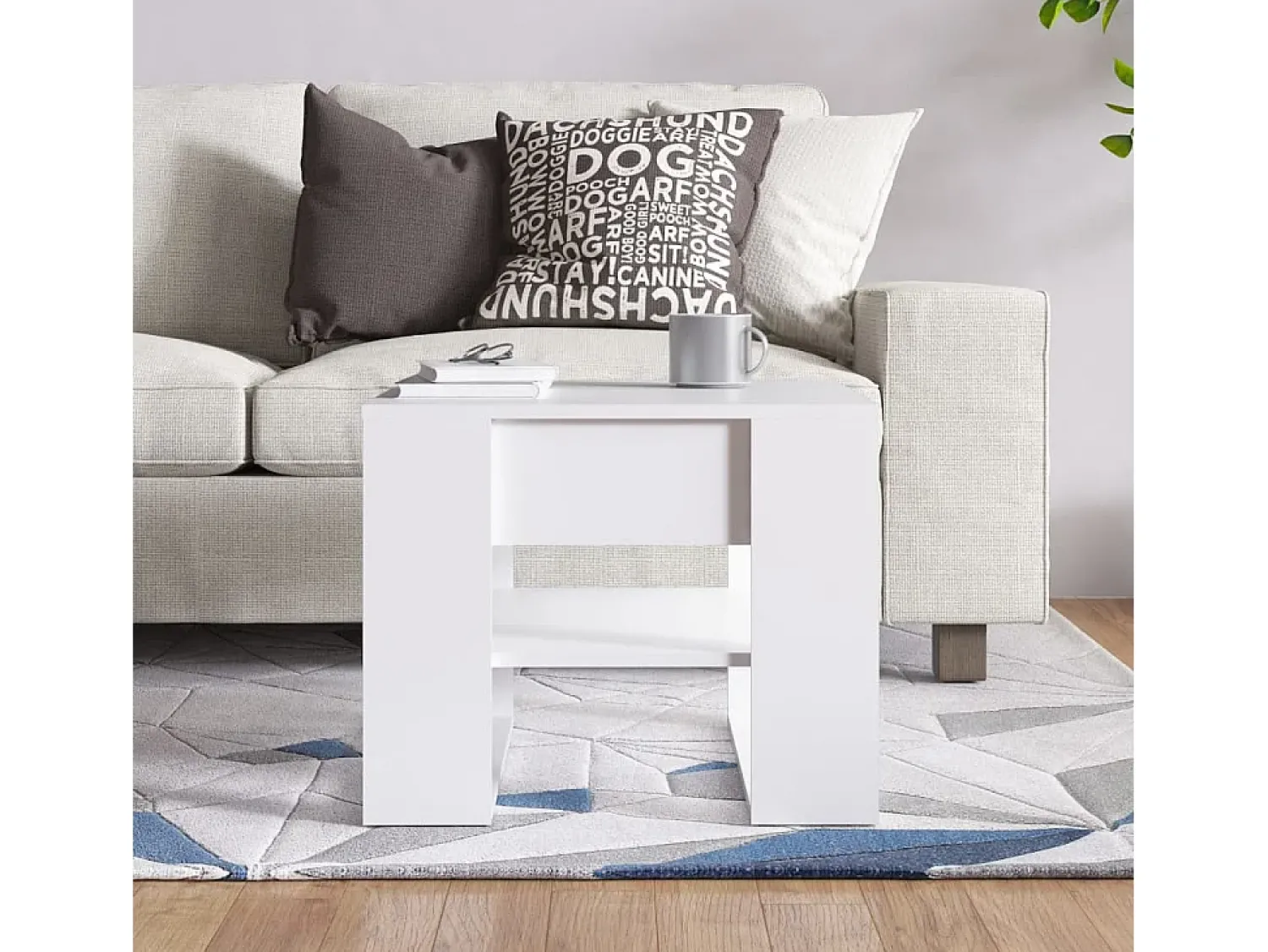 Mesa de centro 55,5x55x45 cm madeira processada PT613362 Branco