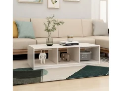 Mesa De Centro| Mesa de centro 110x50x34 cm madeira de pinho maciça PT600486 Branco