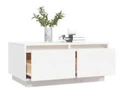 Mesa De Centro* Mesa de centro 80x50x35 cm madeira de pinho maciça PT790434 Branco