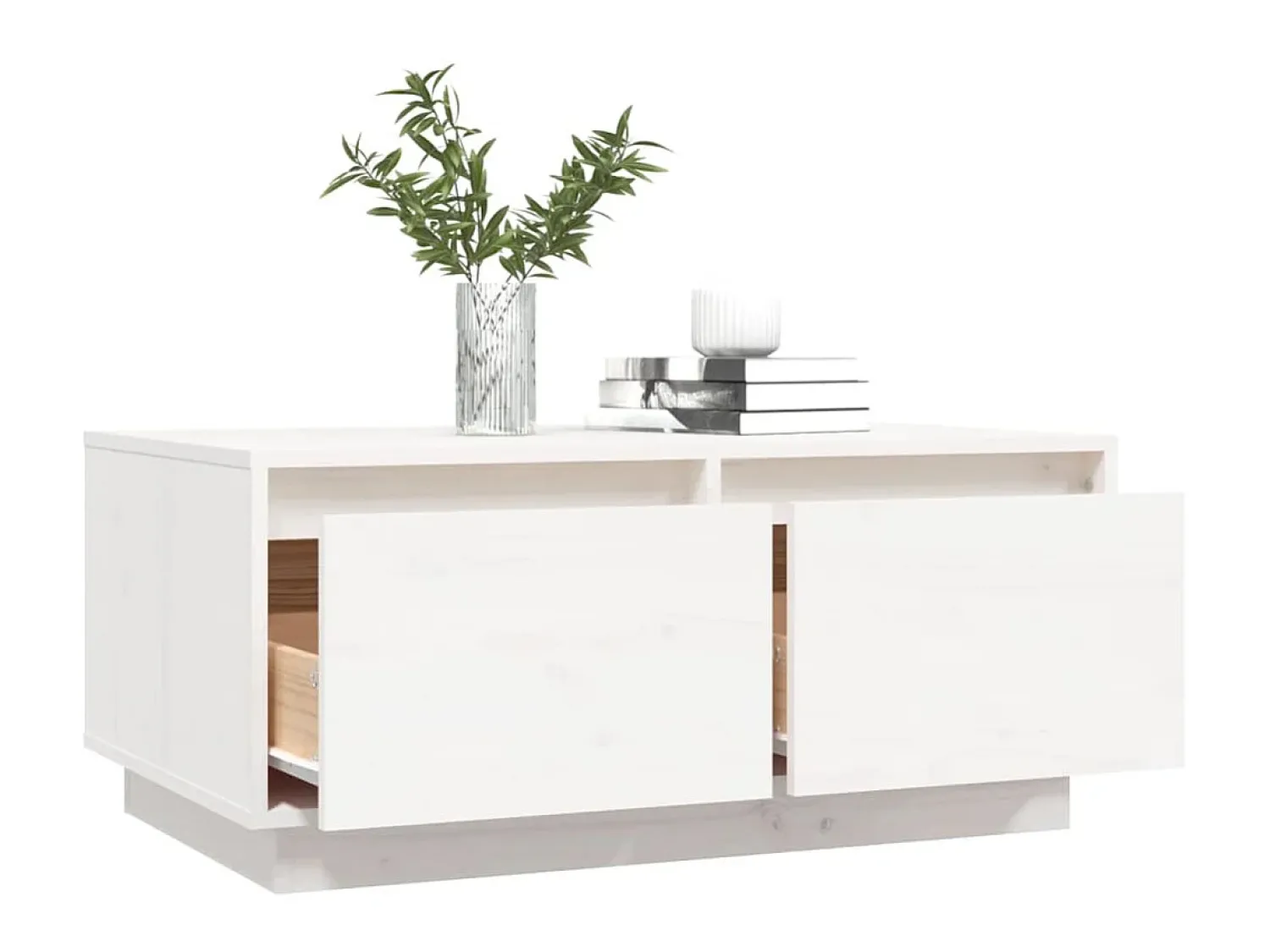 Mesa De Centro* Mesa de centro 80x50x35 cm madeira de pinho maciça PT790434 Branco