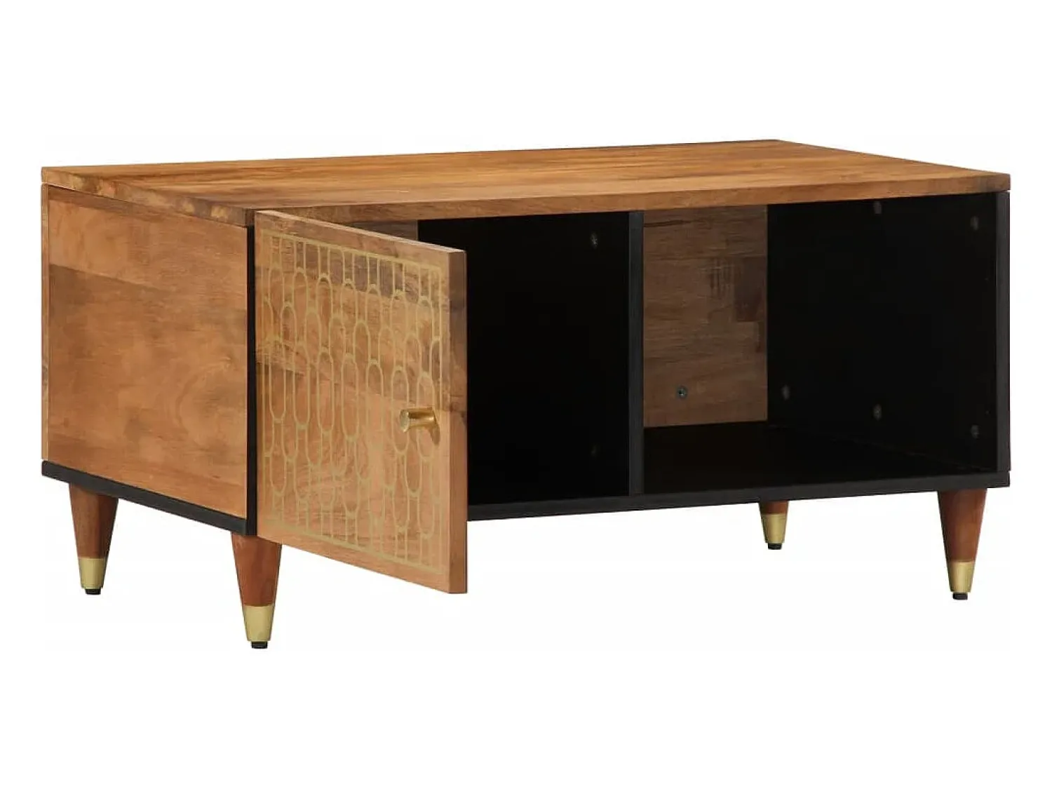 Mesa de centro 80x50x40 cm madeira de mangueira maciça PT224368^ Mesa De Centro