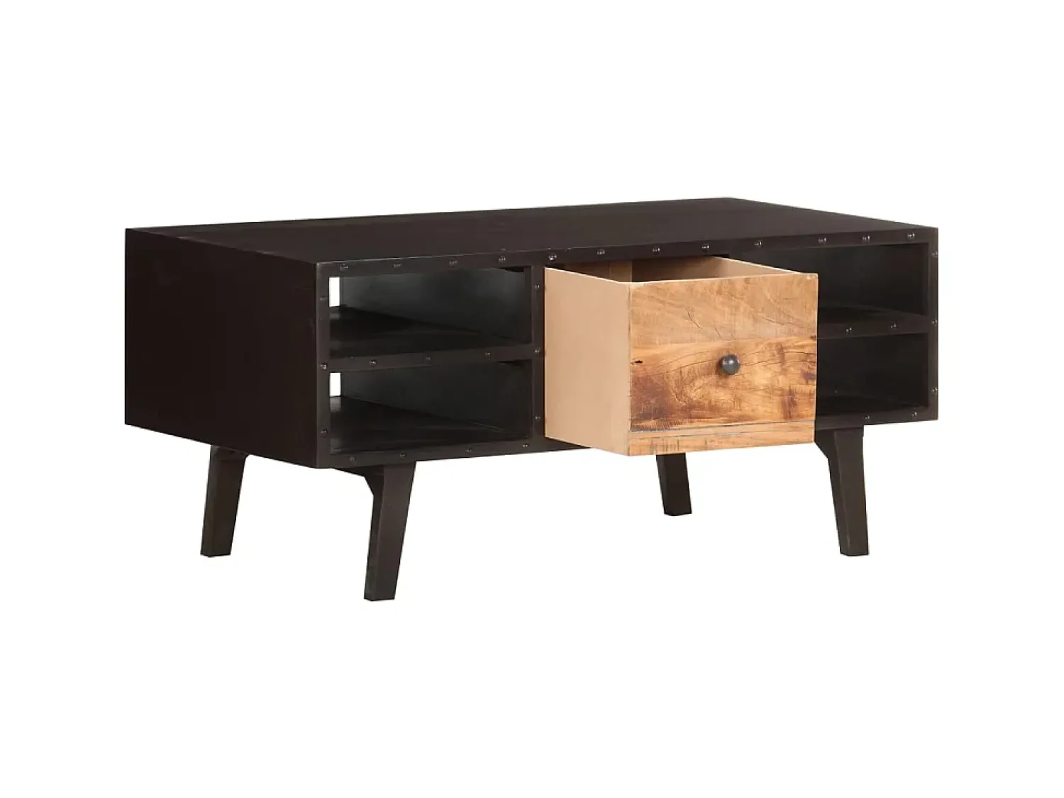 Mesa de centro 100x50x45 cm madeira recuperada maciça PT150490^ Mesa De Centro