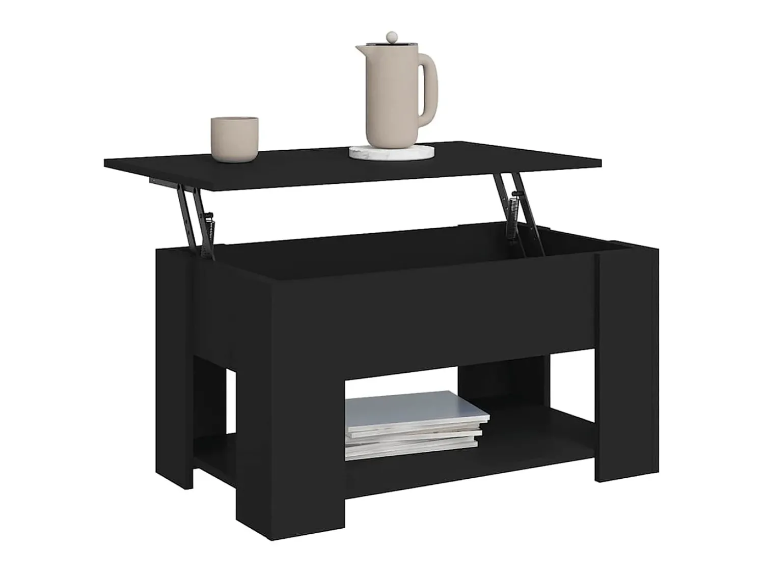 Mesa De Centro|vidaxl Mesa de centro 79x49x41 cm madeira processada Preto